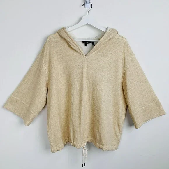 NWT Theory Drawstring Hooded Sweatshirt Size L - Picture 4 of 13